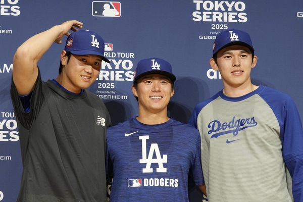 ▲▼大谷翔平、山本由伸、佐佐木朗希             。（图／达志影像／美联社）