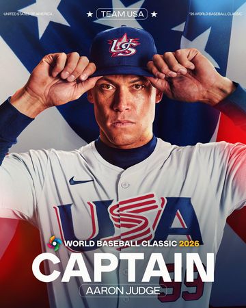▲「法官」贾吉（Aaron Judge）将接下2026年世界棒球经典赛美国代表队队长一职。（图／截自WBC官方粉丝团）